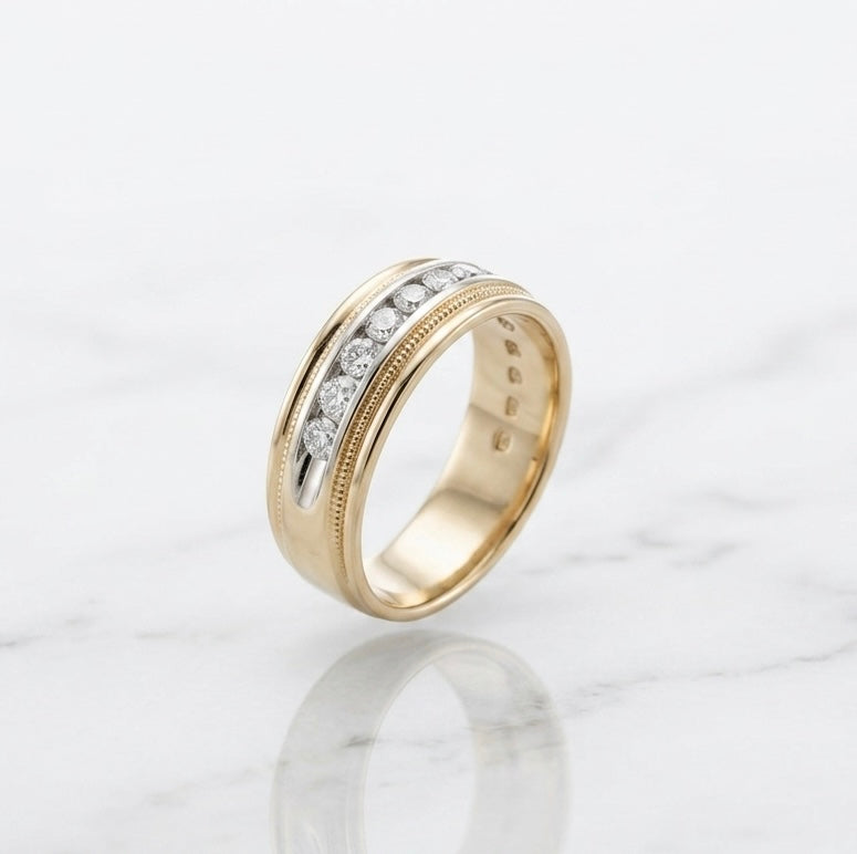 1.00ct Diamond Men’s Wedding Band in 14K Yellow Gold