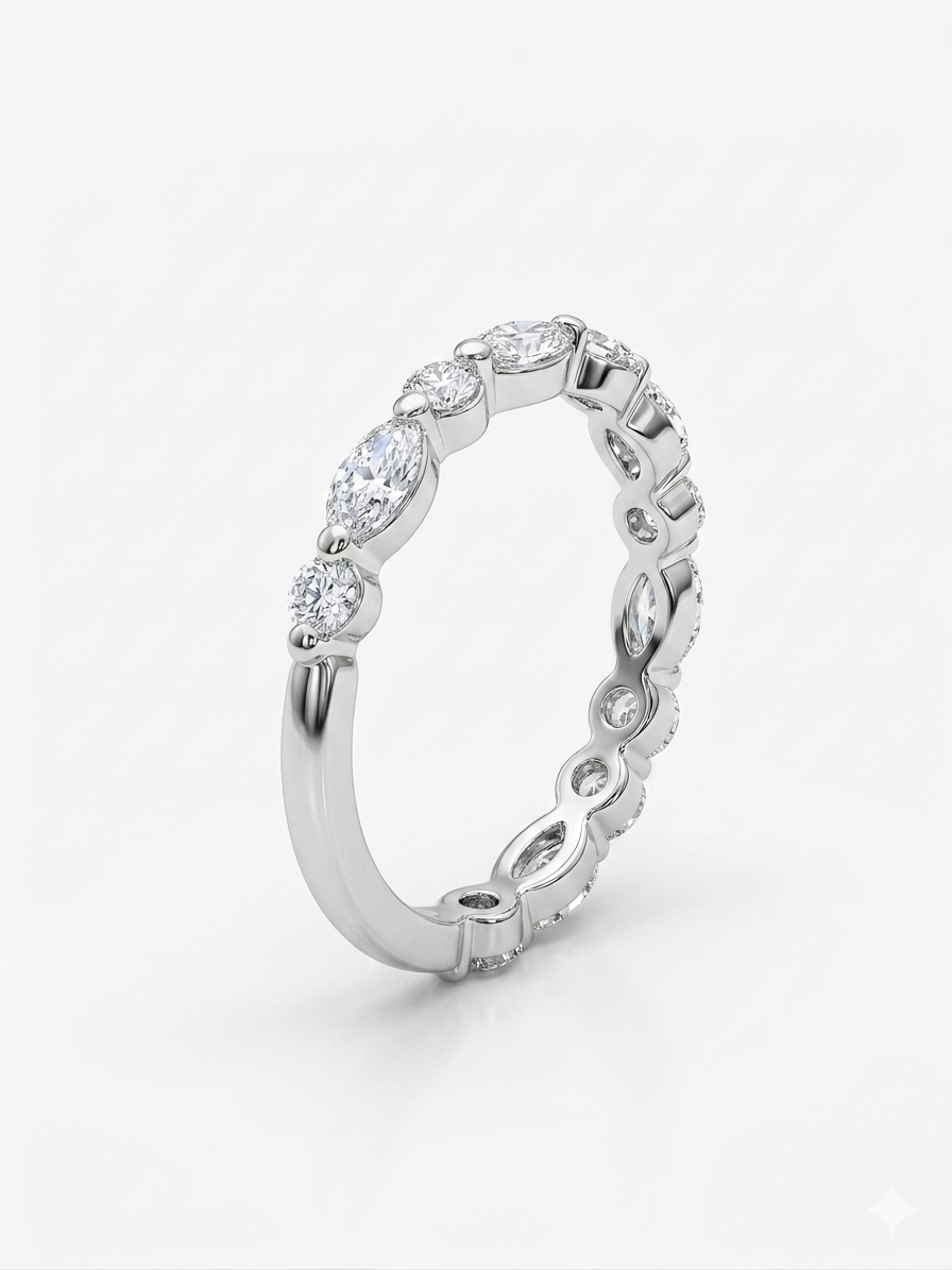 1.25ct Lab Diamond Women’s Band 14k White Gold