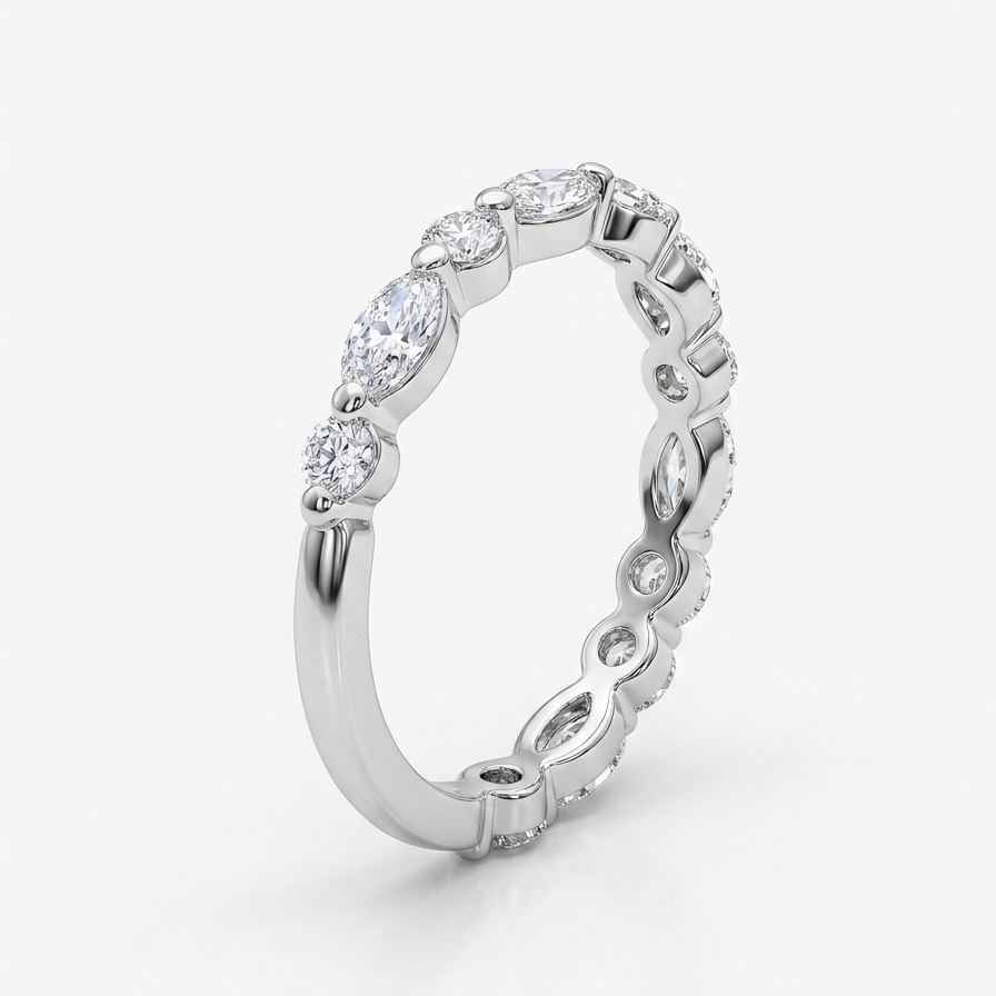 1.25ct Lab Diamond Women’s Band 14k White Gold