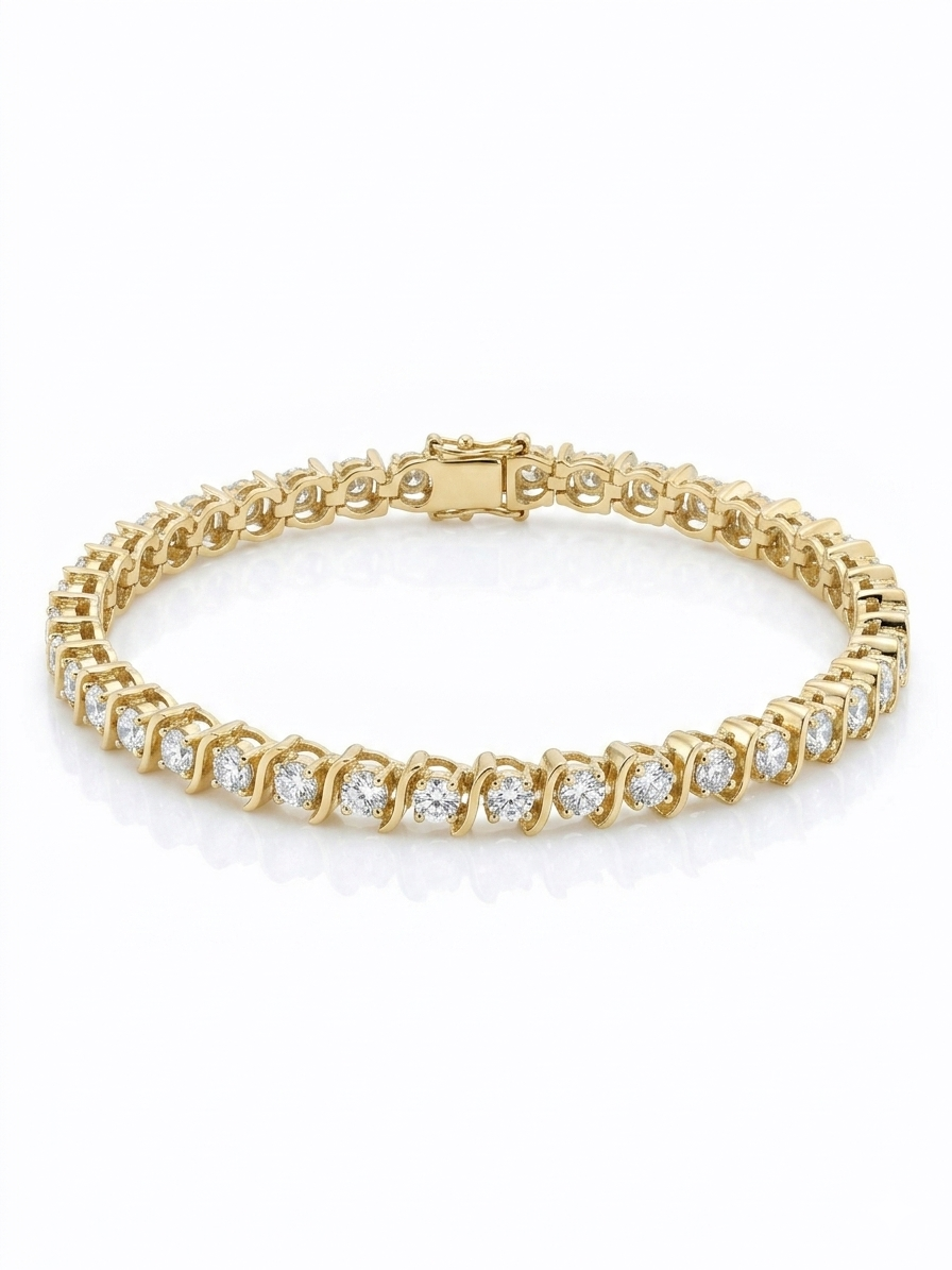 3.00ct Natural Diamond Womens Bracelet 14k Yellow Gold