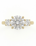 1.00ct Women's 3 Stone Ring 14k Yellow Gold