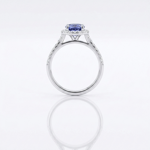 1.25ct Natural Tanzanite and 3/4ct Diamonds Women’s Ring in 18k White Gold
