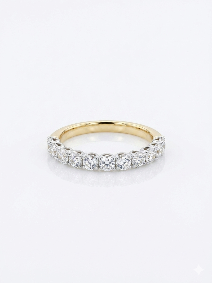 1.50ct Lab Diamond Women’s Band 14k Yellow and White Gold