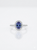 1.25ct Natural Tanzanite and 3/4ct Diamonds Women’s Ring in 18k White Gold