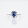 1.25ct Natural Tanzanite and 3/4ct Diamonds Women’s Ring in 18k White Gold