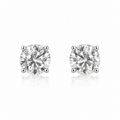Solitaire Diamond Stud Earrings Lab 3.00ct 14k White Gold Screw Backs