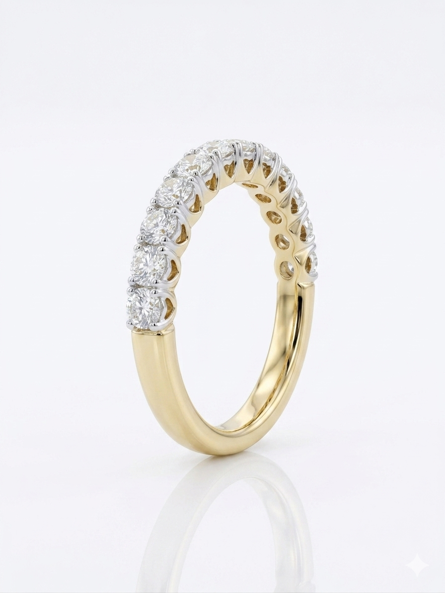 1.50ct Lab Diamond Women’s Band 14k Yellow and White Gold