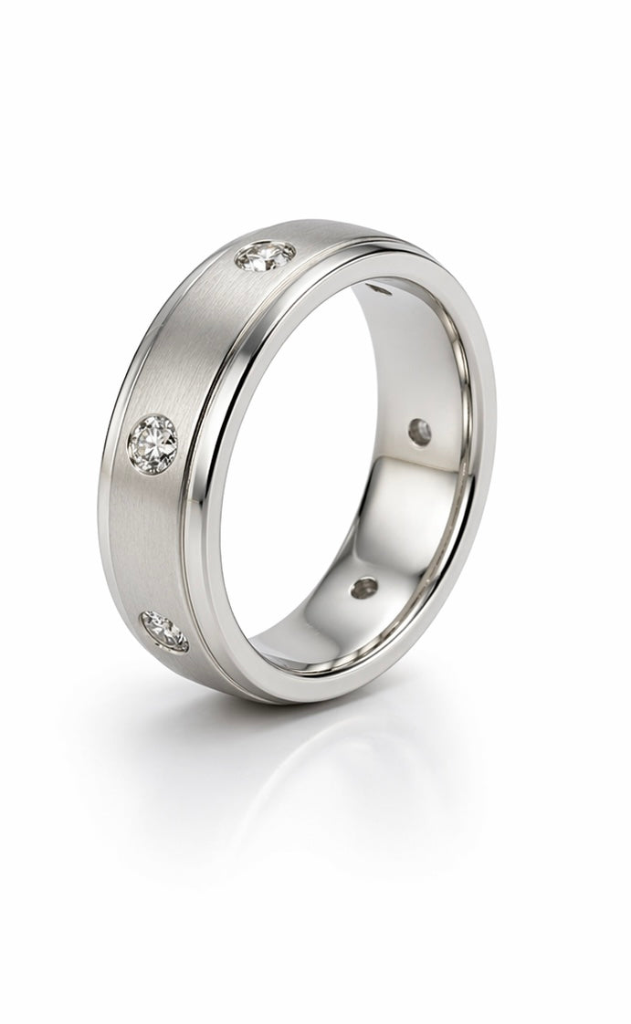 1.00ct Diamond Men’s Wedding Band in 14K White Gold