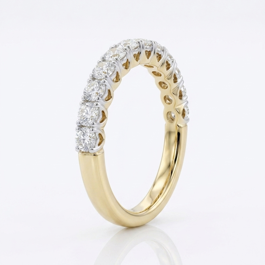 1.50ct Lab Diamond Women’s Band 14k Yellow and White Gold
