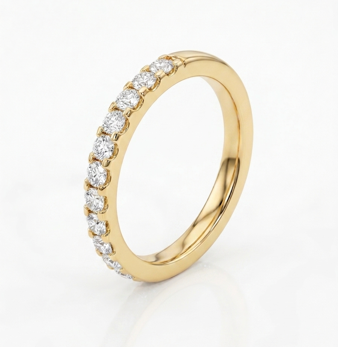 0.25ct Women's Half Way Band 14k Yellow Gold