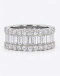 2.00ct Women's Natural Diamond Baguette and Round Right Hand Ring 14k White Gold